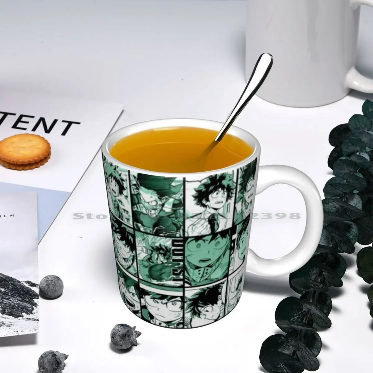Midoriya Izuku Collage Color Version Ceramic Mugs Coffee Cups Milk Tea Mug Boku No Hero Academia Official Art Manga | Дом и сад