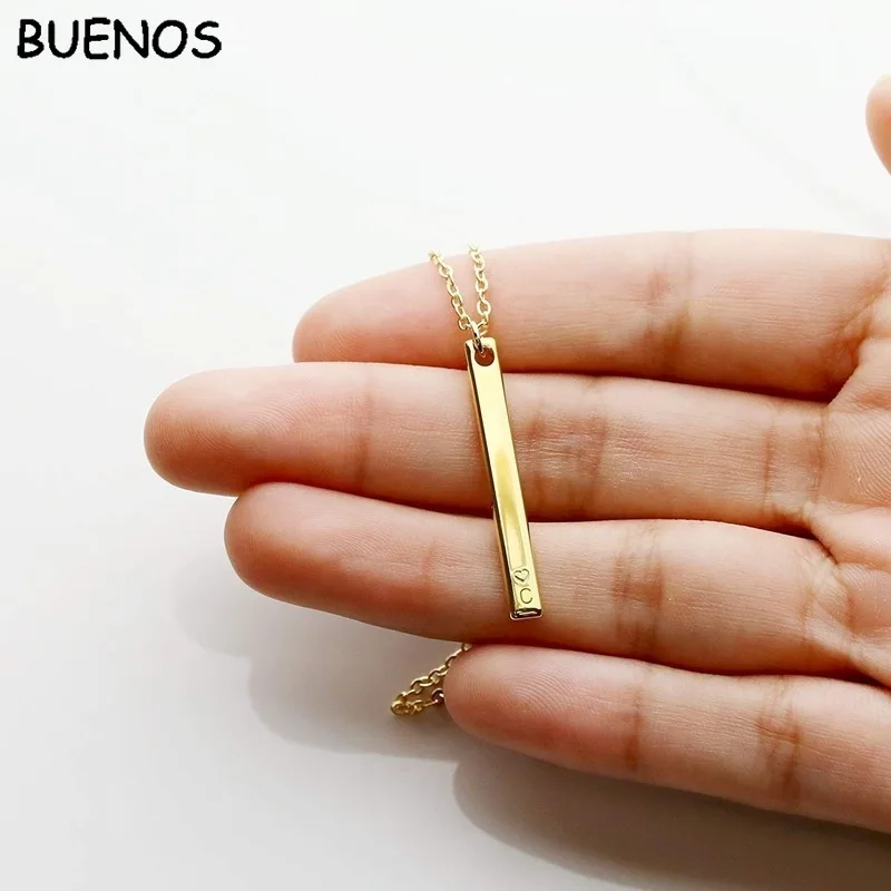 BUENOS Fashion Simple Love Initial Necklace Women Straight Couple 26 Letters Pendant Jewelry Gift | Украшения и аксессуары