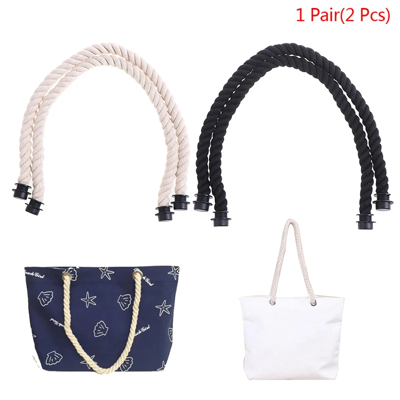 

New 1 Pair Long 70CM Black Natural Hemp Rope Handle For O Bag Obag Women Handbag Classic Mini EVA Bag