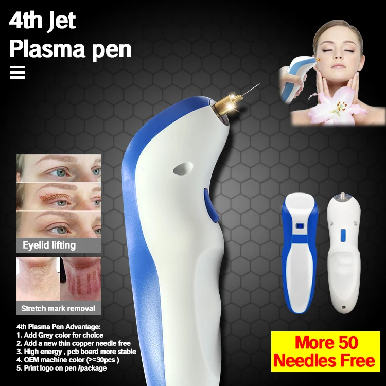 

4th plasma pen with 50 needles free eyelid lift wrinkle Skin lifting tightening anti-wrinkle plasmapen mole remover machine