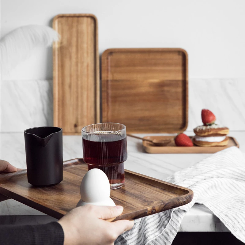 

Wooden Lovesickness Tea Tray Solid Wood Plate Fruit Dishes Saucer Dessert Dinner Plate Tableware Home Serving Tray