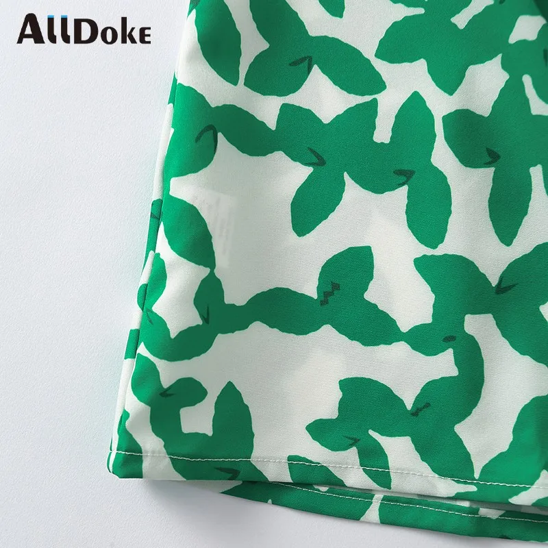 

ALLDOKE vintage floral print short A line dress women summer high waist square collar puff sleeve boho sexy dresses vestidos