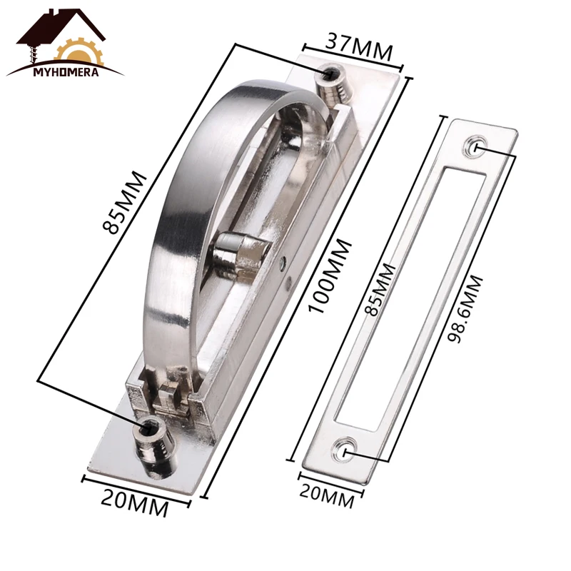 Silver-A-Handle Myhomera татами скрытые ручки 180 Вращающийся цинковый сплав утопленный скрытый Потяните покрытие напольный шкаф дверь Скрытая Мебельная ручка - Цвет: Silver-A-Handle