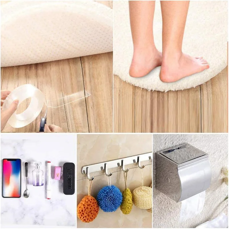 

1mm Adhesive Transparent Non-marking Nano-tape Acrylic Double-sided Adhesive Washing Repeat Magic Nano Tape Reusable Washable