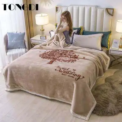 

TONGDI Raschel Blanket Soft Thickened Heavy Warm Elegant Fleece Eco-friendly Luxury Decor For Cover Sofa Bed Bedspread Winter