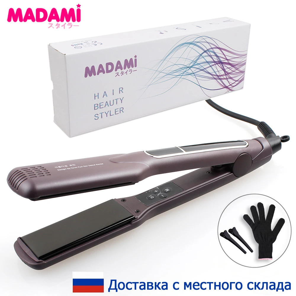 ホットプロモーション 韓国のヘアストレートワイドプレートセラミック髪ヘアアイロン1 1 2インチデュアル電圧bivolt Chapinha 3dフローティングスタイリングツール