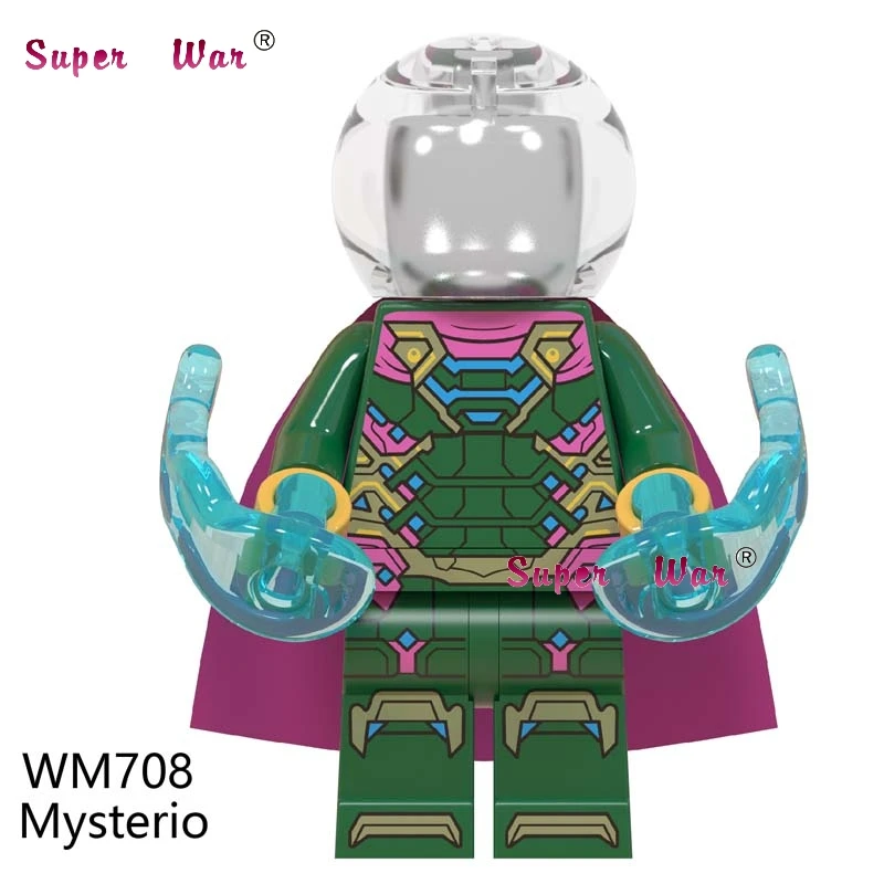 WM708 Одиночный фильм Marvel Человек-паук Venom вдали от дома Mysterio Марии Хил Ned Liz Hydro Man Spiderman Строительные кубики, детские игрушки - Цвет: WM708