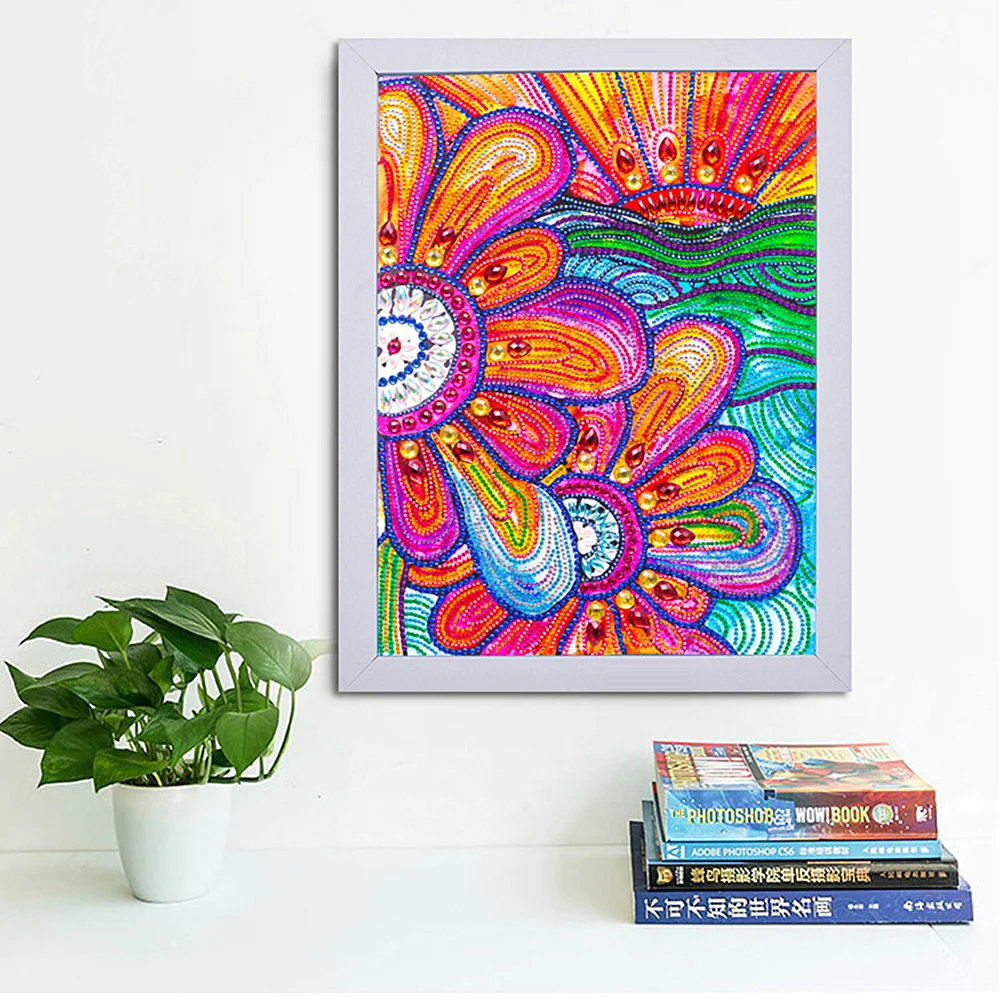 Алмазная живопись сделай сам цветок ручной работы специальная форма Стразы 5D