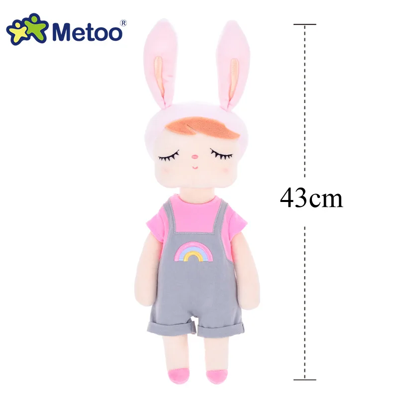 43cm Grey shorts Metoo кукла Анджела мягкий Игрушечный Кролик мягкие Животные плюшевые игрушки «кролик» Фруктовые Куклы для детей детская одежда для девочек и мальчиков рождественские подарки на день рождения - Цвет: 43cm Grey shorts