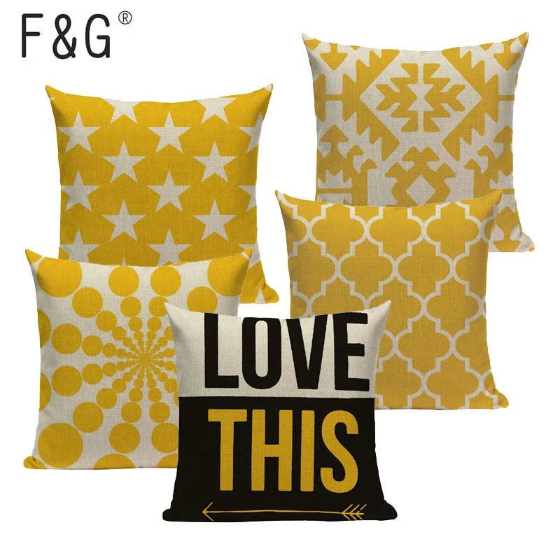 Геометрический желтый стиле из хлопка с сердечком и Графика автокресло