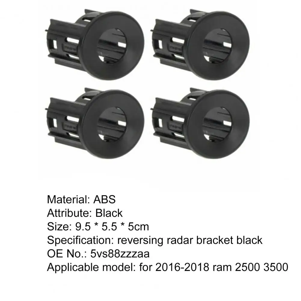 

4Pcs Parking Sensor Bracket Good Performance High Sensitivity ABS 5VS88ZZZAA Wear-resistant Reversing Sensor Holder for Ram 2500