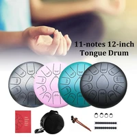 12 inch 11 notes ethereal drum steel tongue drum flower style with mallets music book bag percussion instrument