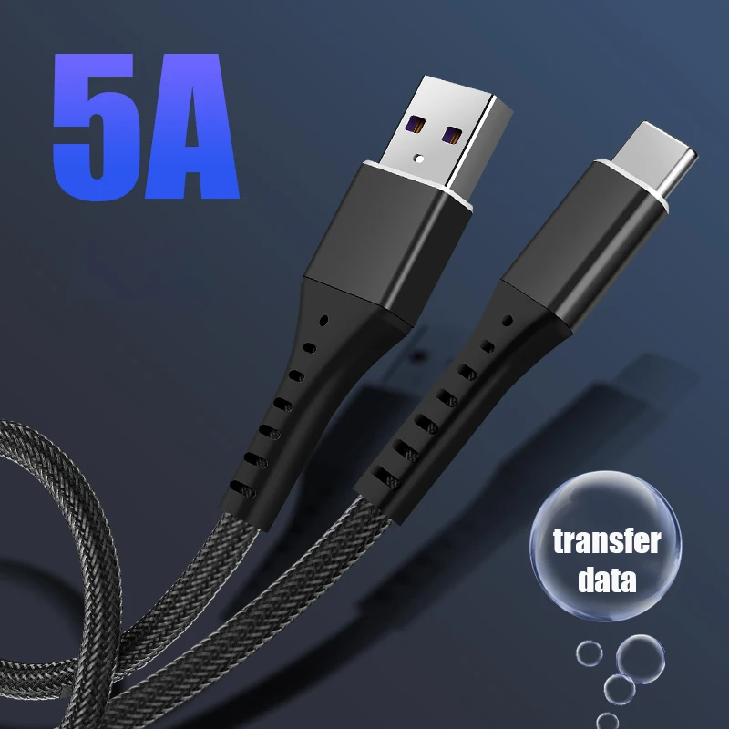 USB Type C кабель для быстрой зарядки 5A смартфон Type-C быстрое зарядное устройство Шнур