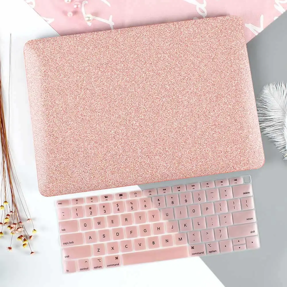Rose Gold Чехол-клавиатура для ноутбука с мраморным цветочным узором для нового MacBook Air 13 Pro 13,3 15 дюймов retina Touch Bar A2159 A1932 - Цвет: Rose Gold