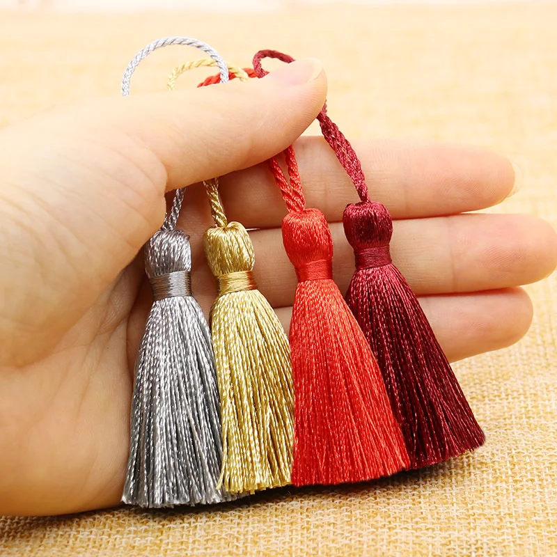 20Pcs Silk Bookmarks Hanging Tassel Fringe DIY Curtain Garment Bag Crafts Supplies DIY Scrapbook Tassel Accessories Pendant 10CM