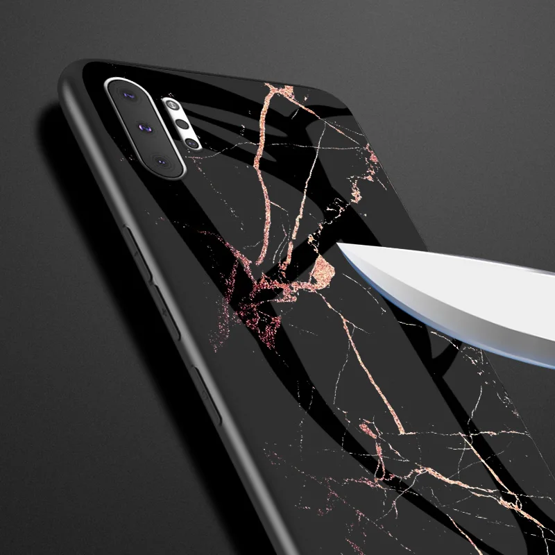 Чехол для Samsung S7 Edge S10 S9 S8 Plus Lite мраморный узор закаленное стекло задняя крышка