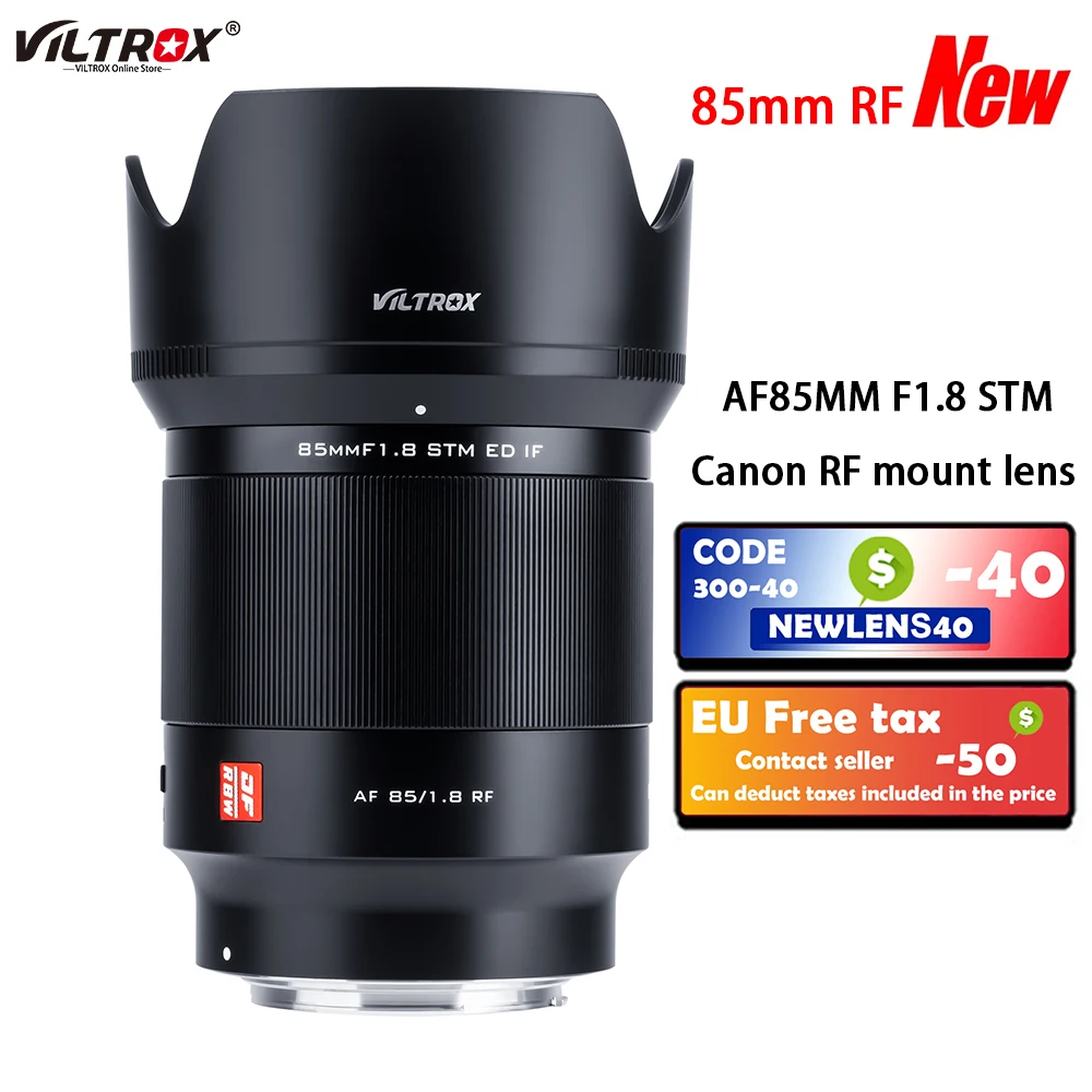 VILTROX 85 мм F1.8 STM RF Автофокус портретный объектив полная Рамка Средний телефото объектив с большой диафрагмой для Canon RF крепление объектив камеры