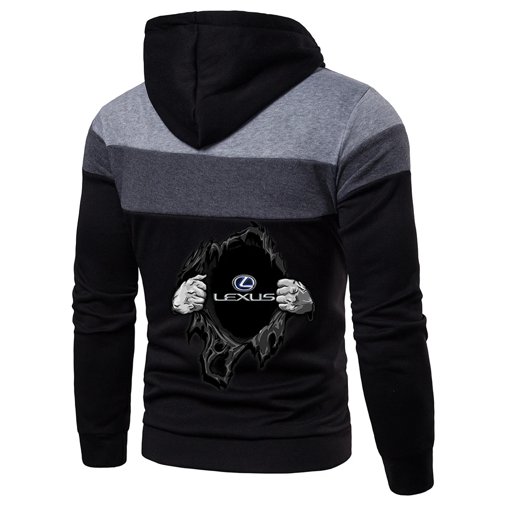 

New 2021 Lexus Logo Spring Autumn Men Wild Warm Fashion Harajuku Zipper Hooded Sweatshirts Style Male Comfortable Top Coats