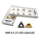 Твердосплавные вставки, 10 шт., 16IR 1,5 iso 16IR 0,5 0,75 1 1,25 1,5 1,75 2 2,5 3 3,5 ISO LDA LDC, CVD покрытие, бренд DESKAR, токарный инструмент