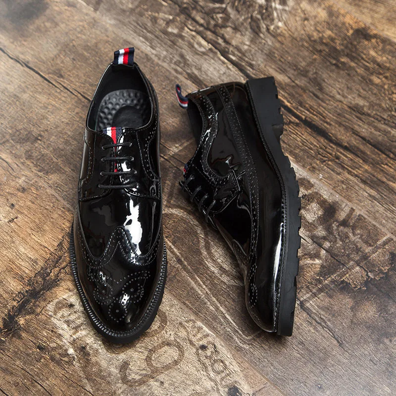 Мужская кожаная обувь Броги Летние кожаные роскошные брендовые Элегантные