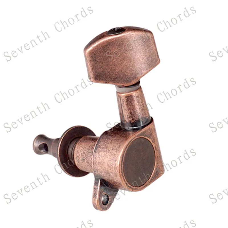 Набор из 6 штук медных и красных колышек в стиле ретро для тюнинга гитары тюнеры