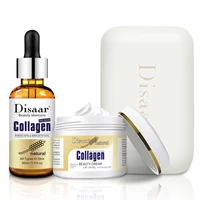 3pcsset collagen essence serum cream soap liquid lifting firming anti wrinkle moisturizing brightening skin facial fine line