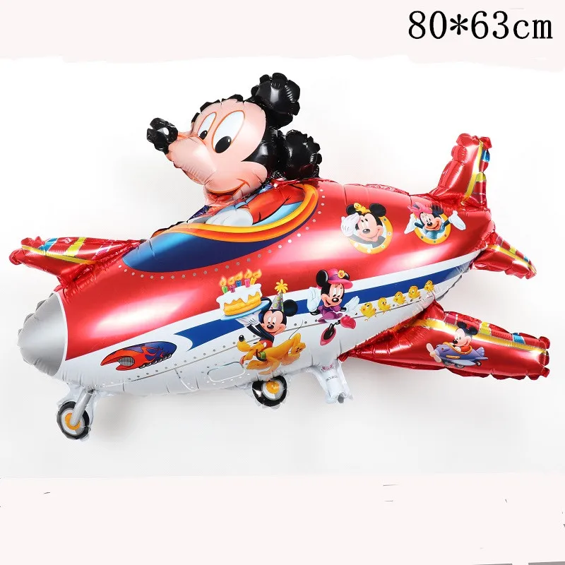 as picture 2 шт. 110 см гигантские фольгированные шары с Микки и Минни Маус, красные желтые шары с бантом, детские украшения для дня рождения - Цвет: as picture