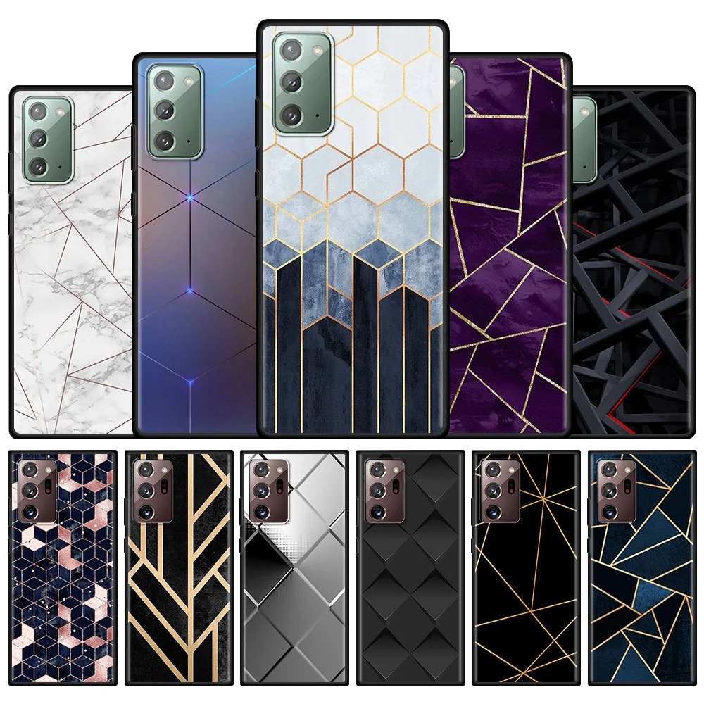 

Case for Samsung Note 20 Ultra 10 Plus 10Lite 9 8 10 M21 M32 M42 M62 F62 F52 F12 Phone Cover Shell Bag Marble Geometric Figure