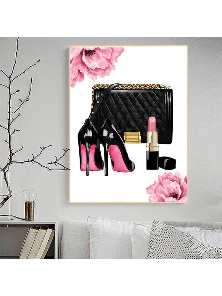 

5D DIY Diamond Painting cross stitch kit Paris perfume bag lipstick flower high heels full drill square round diamond embroidery