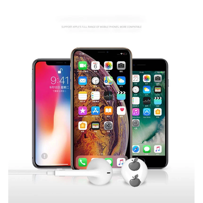 Acespower Pop Up Window наушники для iPhone 7 8 Plus X XR XS MAX iOS белые наушники-вкладыши Hi-Fi стерео проводные наушники подключаются напрямую