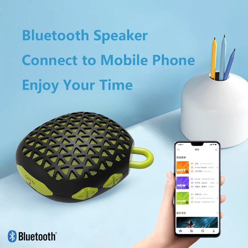Портативный мини Bluetooth-динамик Бумбокс с зажимом сабвуфер сотовый телефон