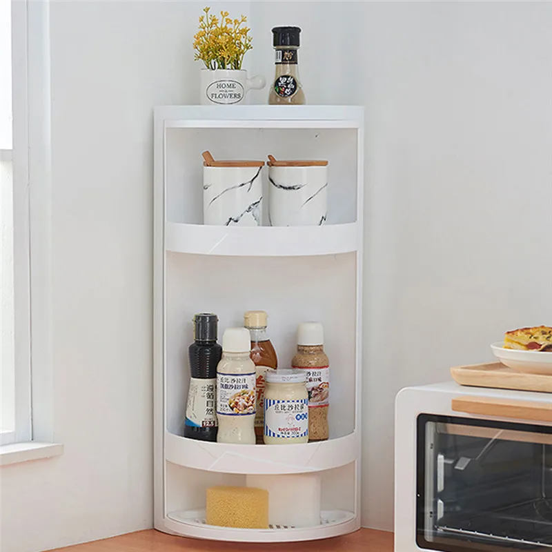 Rotatable bathroom shelf Plastic Storage Rack kitchen punch-free suction wall large storage Box Free Punching Bathroom Accessor | Дом и сад