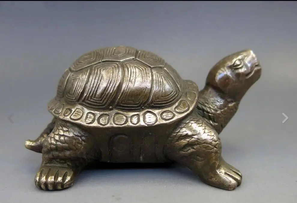 

67110335+++Chinese Copper Brass Carved Animal tortoise sea Turtle Statue