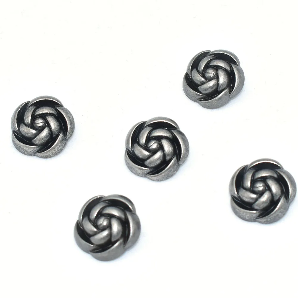 

12 шт., пуговицы в форме розы, металлические пуговицы для пиджака или спортивного пальто