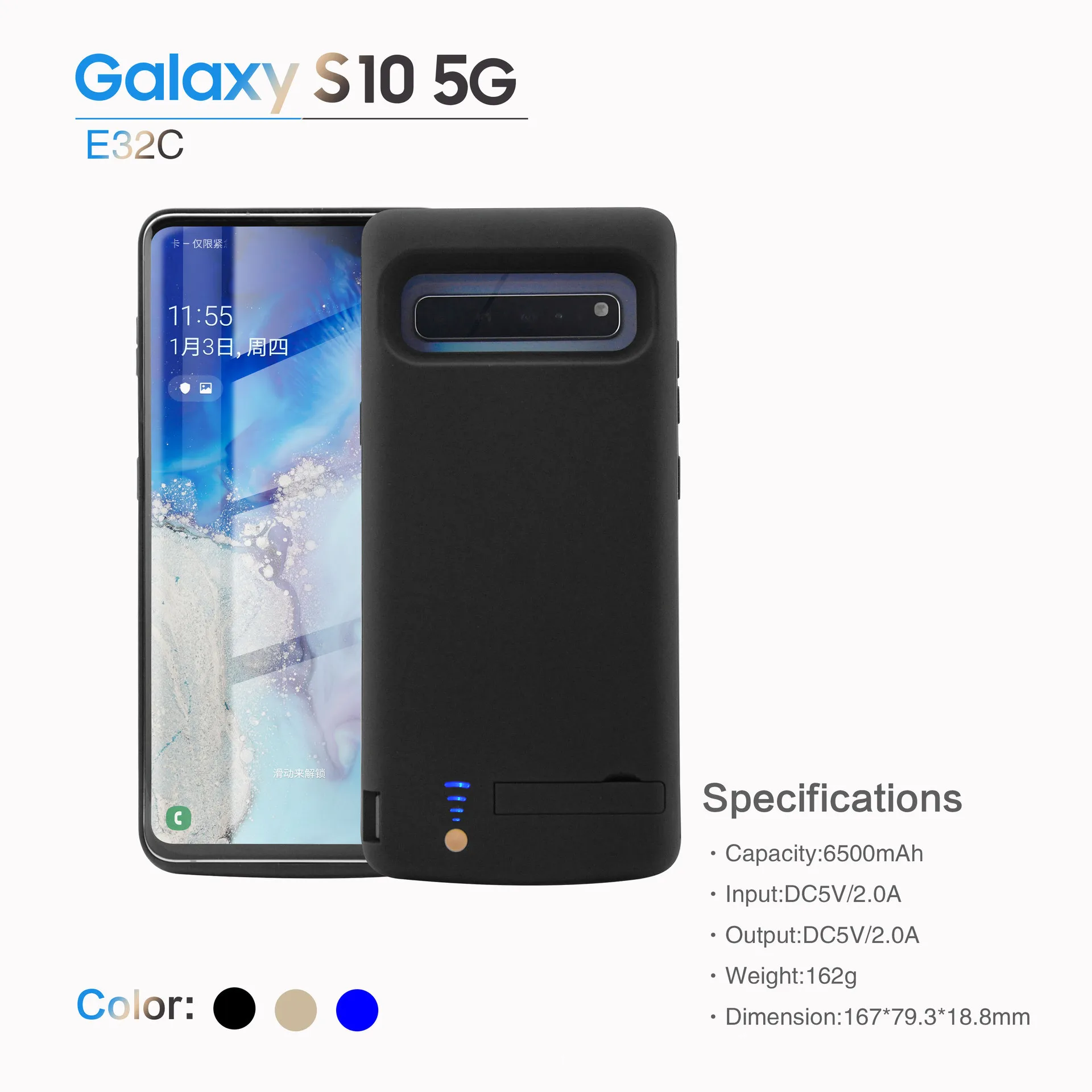Внешний блок питания зарядное устройство крышка батареи для samsung Galaxy S10 5G Ультратонкий зарядное устройство для аккумуляторных батарей чехол 7000 мАч