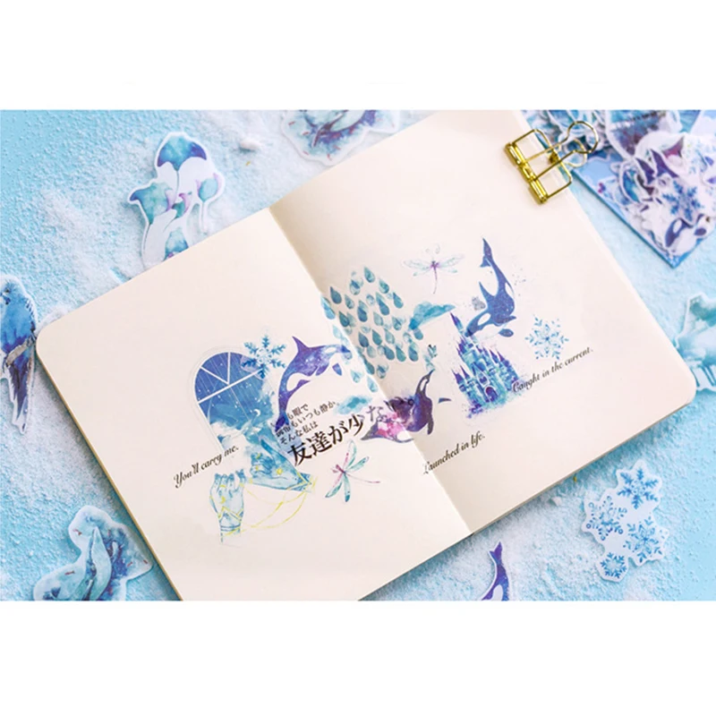 60 шт./лот воспоминание Kawaii Wistaria Forest Cat Ocean DIY washi Скрапбукинг дневник альбом