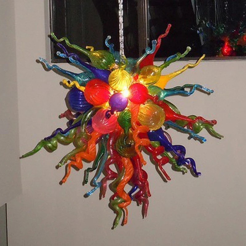 

Hotel Hall Lighting Blown Glass Chandelier Multicolored Modern Chandelier Lamps for Living Room Kitchen Decor