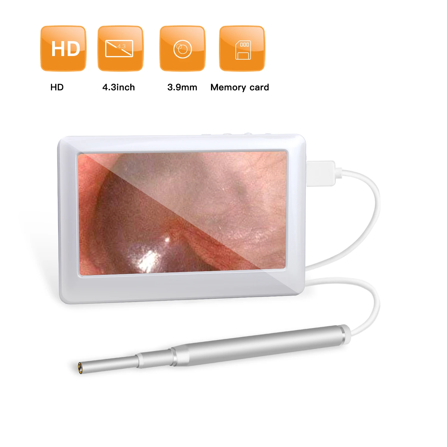 

4.3inch Screen 3.9mm HD 2MP 1080P Earscope Cleaner WIFI Ear Wax Removal Camera Wireless Earpick Endoscope 3in1 USB Otoscope