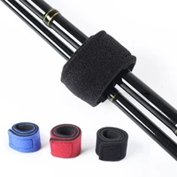 2pcs reusable fishing rod tie pole holder strap belt fastener ties fishing tools tackle elastic wrap band pesca iscas accessory