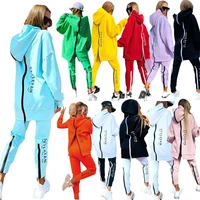 fashion sweatsuits for women tracksuit jogging suit streetwear running sportswear zipper long hoodies and long pant two pice set