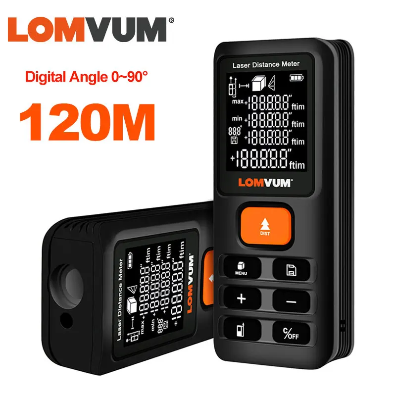 

LOMVUM 40m 120m Trena Measure Tape Laser Ruler Rangefinders Digital Distance Meter Measurer Range Finder Lazer Metreler 100m