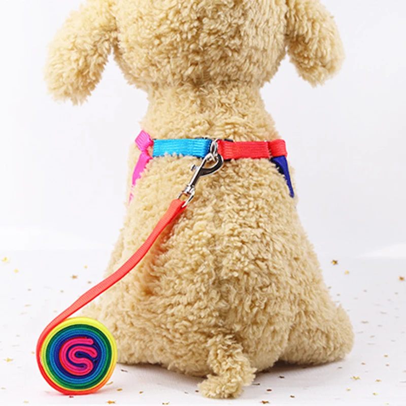 Разноцветный поводок для животных веревка нагрудный ремень домашних кошка пояс