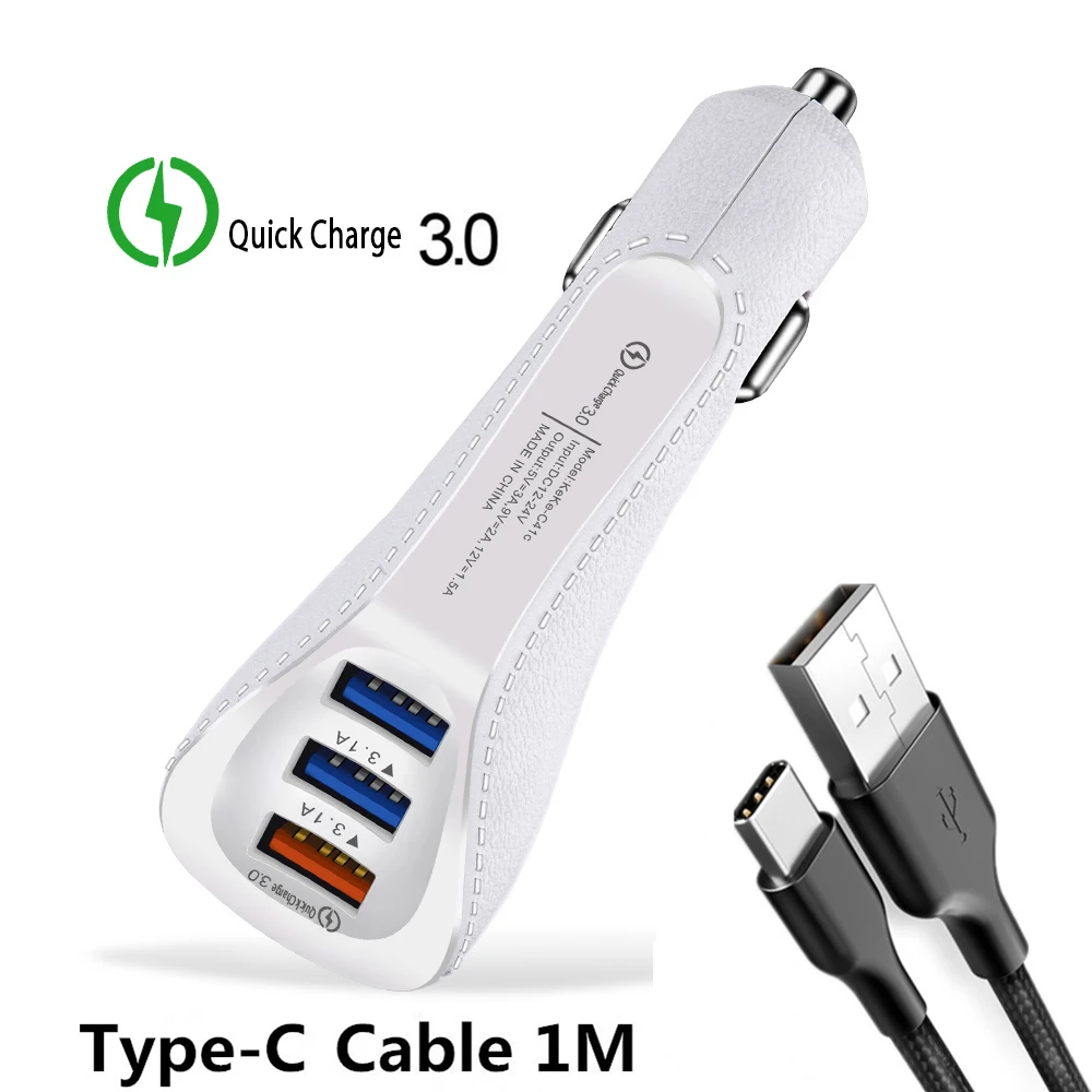 Хорошее автомобильное зарядное устройство с 3 портами USB для телефона 3,0 А Быстрая зарядка QC для Iphone samsung huawei Xiaomi зарядное устройство для зарядки телефона