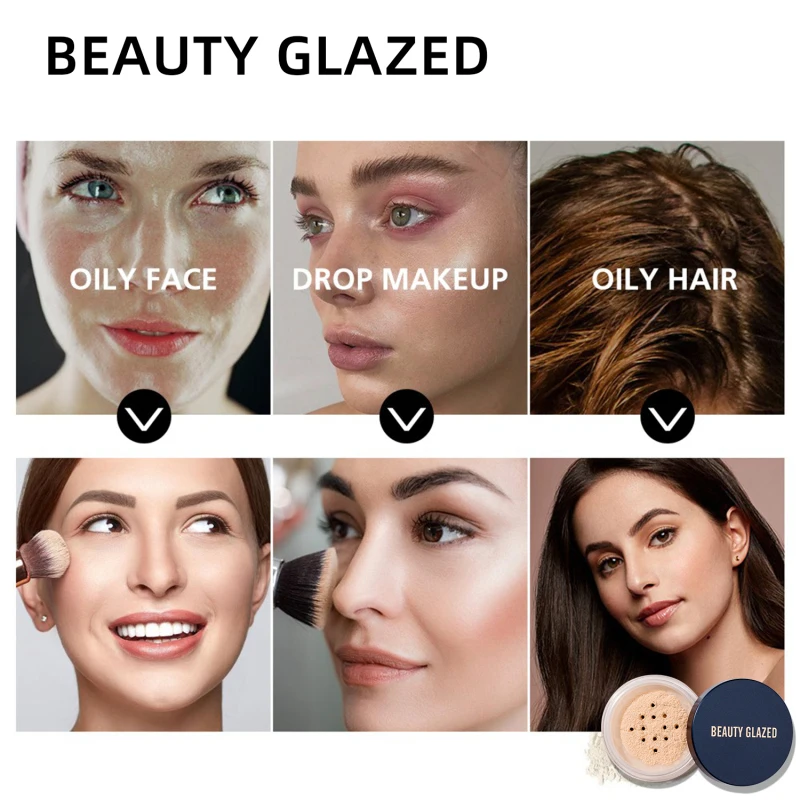 BEAUTY GLAZED 2 цвета рассыпчатая пудра для лица минеральный водонепроницаемый матовый