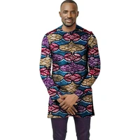 african clothing mens shirt slim fit ankara o neck print tops customize for wedding wear male formal ankara shirts