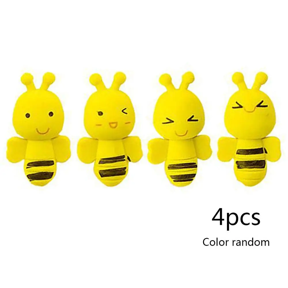 

4Pcs Cute Mini Animal Insect Little Yellow Bee Erasers Rubber Pencil Erasers School Office Supply T8DB
