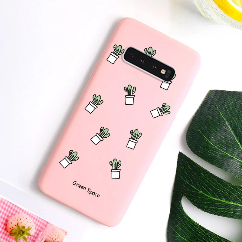 Чехол для Samsung Galaxy S10 чехол S10Plus мягкий карамельного цвета телефона Plus G975F S 10 SM-G973F E