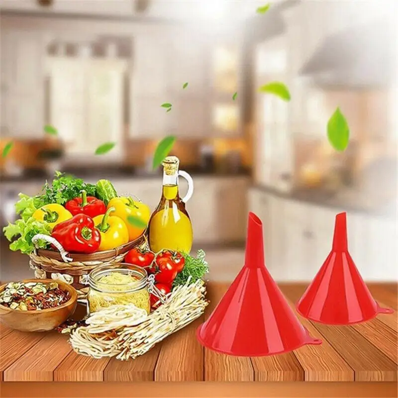 4pcs Filling Funnel Multi Use Household Kitchen Garage Liquid Petrol Kits Red Oil Change Equipment Car Accessories - купить по