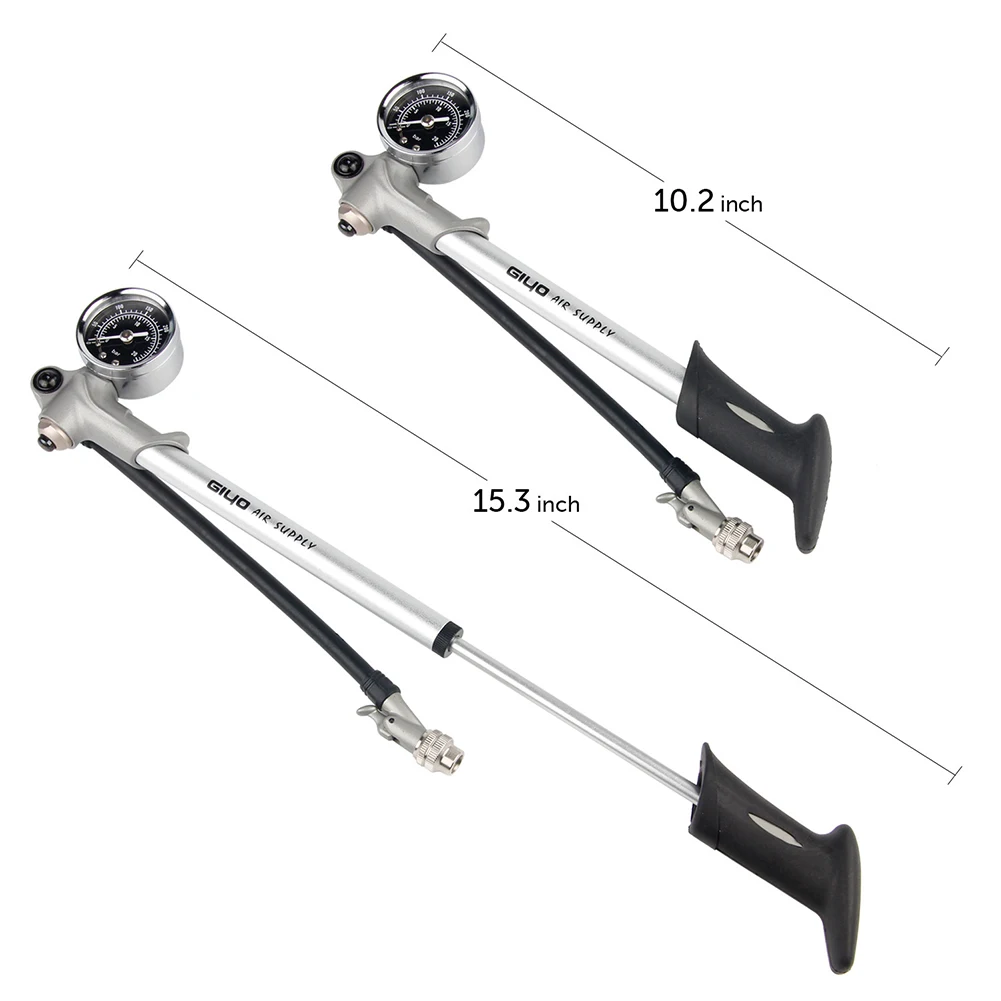 

GS-02D Foldable High Pressure Bicycle Air Shock Pump With Lever & Gauge For Fork & Rear Suspension Mountain Bike
