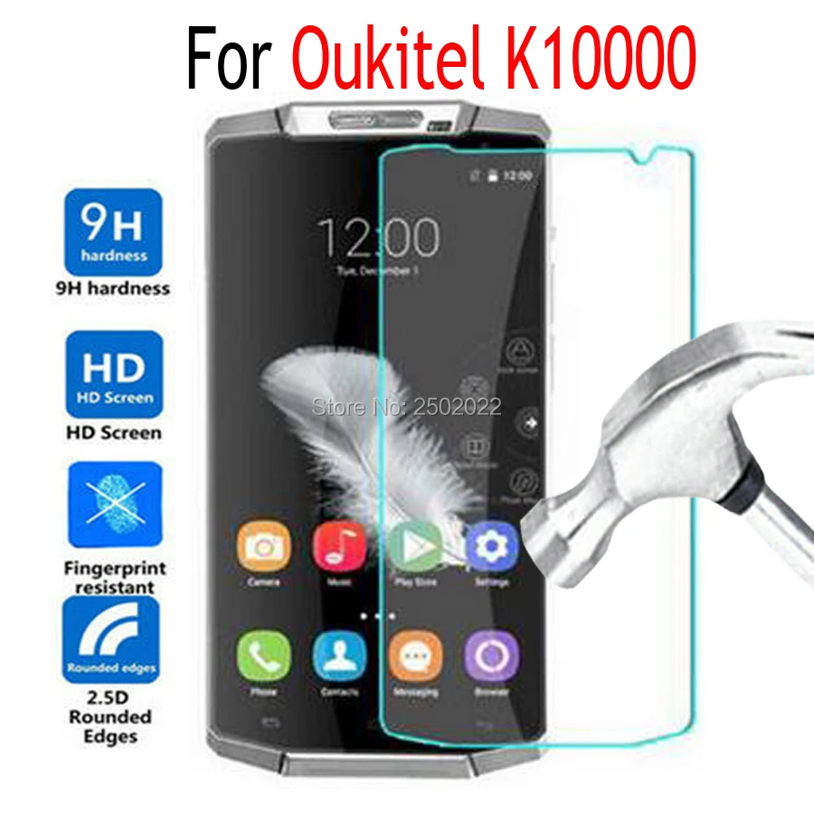 

10pcs 9h 2.5d protective glass for oukitel k10000 pro screen protector on the tempered glas k 10000 k10000pro protect film